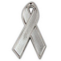 Silver Ribbon Lapel Pin